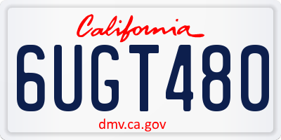 CA license plate 6UGT480