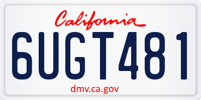 CA license plate 6UGT481
