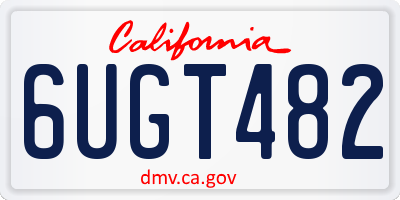 CA license plate 6UGT482