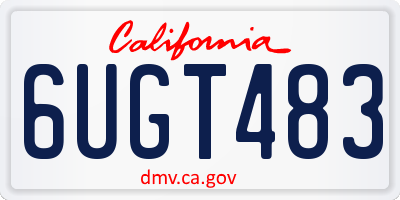 CA license plate 6UGT483