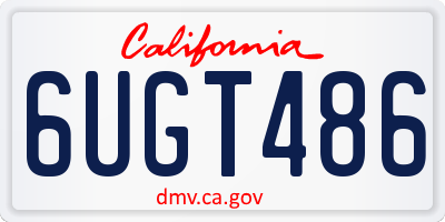 CA license plate 6UGT486