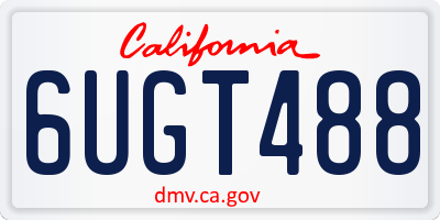 CA license plate 6UGT488