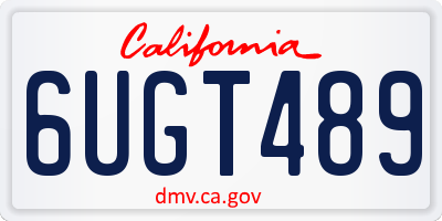 CA license plate 6UGT489
