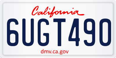 CA license plate 6UGT490