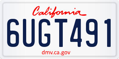 CA license plate 6UGT491
