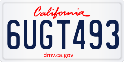CA license plate 6UGT493