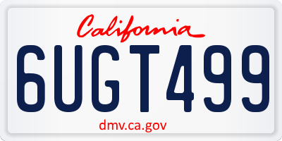 CA license plate 6UGT499