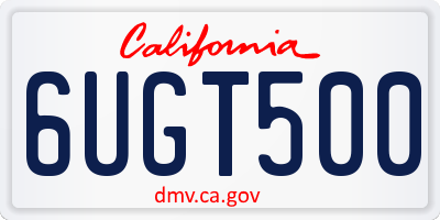 CA license plate 6UGT500