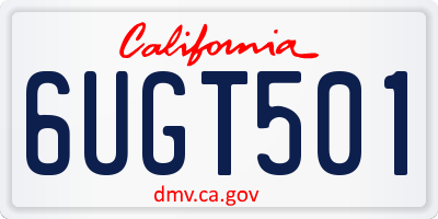 CA license plate 6UGT501