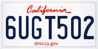 CA license plate 6UGT502