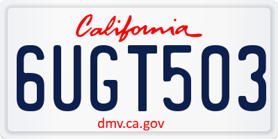 CA license plate 6UGT503