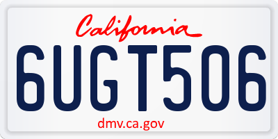 CA license plate 6UGT506