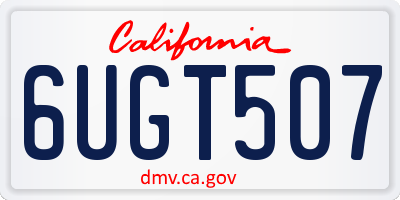 CA license plate 6UGT507