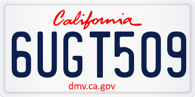 CA license plate 6UGT509