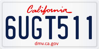 CA license plate 6UGT511