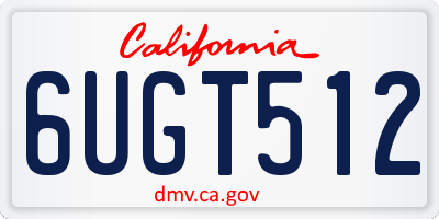 CA license plate 6UGT512