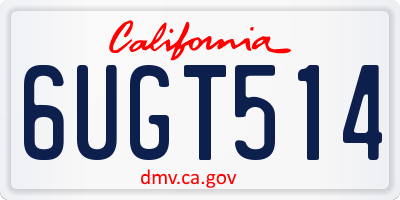 CA license plate 6UGT514