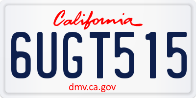 CA license plate 6UGT515