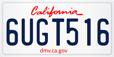 CA license plate 6UGT516