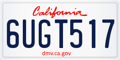 CA license plate 6UGT517