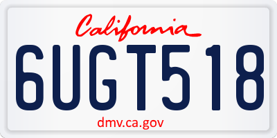 CA license plate 6UGT518