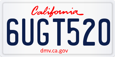 CA license plate 6UGT520