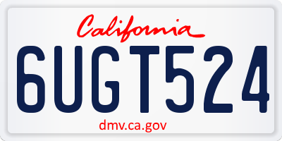 CA license plate 6UGT524