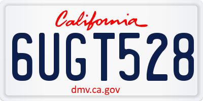 CA license plate 6UGT528