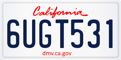 CA license plate 6UGT531