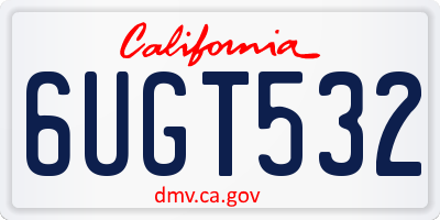 CA license plate 6UGT532