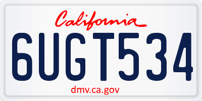 CA license plate 6UGT534