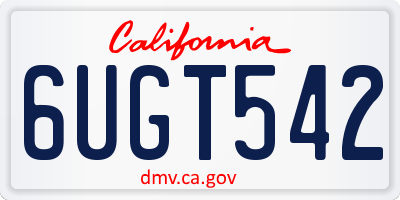 CA license plate 6UGT542