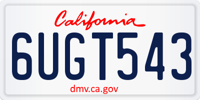 CA license plate 6UGT543