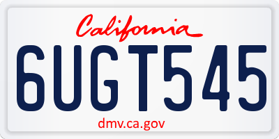 CA license plate 6UGT545