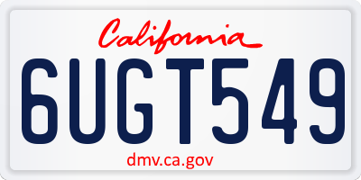 CA license plate 6UGT549
