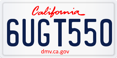CA license plate 6UGT550
