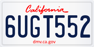 CA license plate 6UGT552