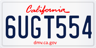 CA license plate 6UGT554