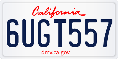 CA license plate 6UGT557