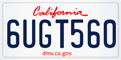 CA license plate 6UGT560