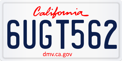 CA license plate 6UGT562