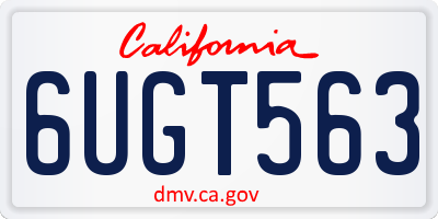 CA license plate 6UGT563