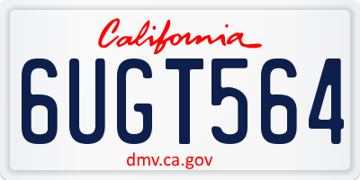 CA license plate 6UGT564