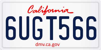 CA license plate 6UGT566
