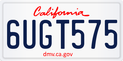 CA license plate 6UGT575