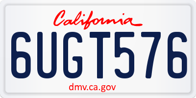 CA license plate 6UGT576
