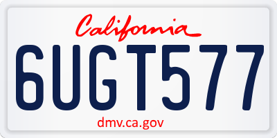 CA license plate 6UGT577