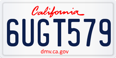 CA license plate 6UGT579