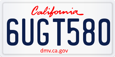 CA license plate 6UGT580