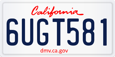 CA license plate 6UGT581